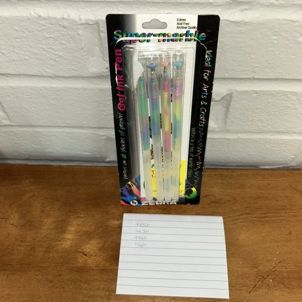 Vintage 1990's Zebra Super Marble Rainbow Gel Pen Acid Free 0.8mm